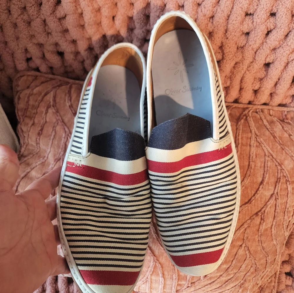 Striped Loafers - Red and Black